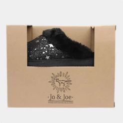 Jo & Joe Tiggi Womens Black Star Mule Slippers -UK Shoe Sales Store 699491 2 L05.20230308000309