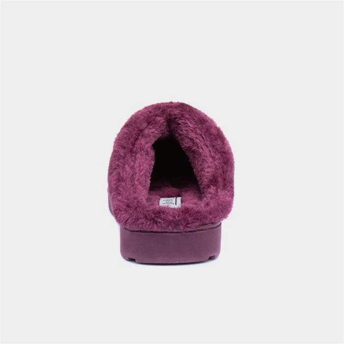 Jo & Joe Snuggle Womens Burgundy Mule Slipper 5 Jo & Joe Snuggle Womens Burgundy Mule Slipper - Image 3