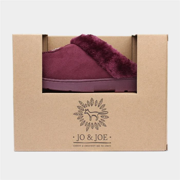 Jo & Joe Snuggle Womens Burgundy Mule Slipper 6 Jo & Joe Snuggle Womens Burgundy Mule Slipper - Image 4