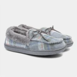 Jo & Joe Pembroke Womens Grey Tartan Moccasin 11 Jo & Joe Pembroke Womens Grey Tartan Moccasin -UK Shoe Sales Store 699507 2 L06.20230308000320