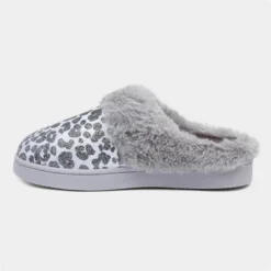 Jo & Joe Lexi Womens Grey Leopard Print Slippers -UK Shoe Sales Store 699545 2 L03.20230627000424