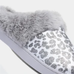 Jo & Joe Lexi Womens Grey Leopard Print Slippers -UK Shoe Sales Store 699545 2 L05.20230627000424