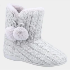 Fleet & Foster Apple Womens Grey Bootie Slipper