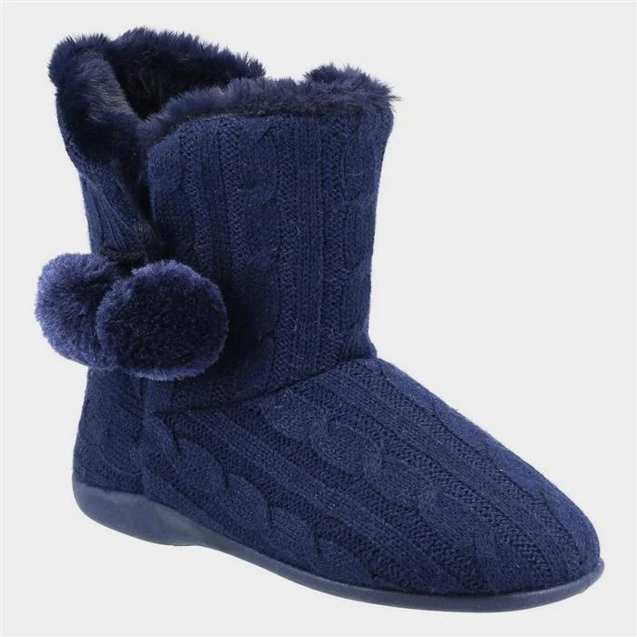 Fleet & Foster Apple Womens Blue Bootie Slipper 3 Fleet & Foster Apple Womens Blue Bootie Slipper