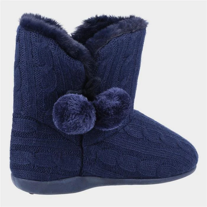 Fleet & Foster Apple Womens Blue Bootie Slipper 4 Fleet & Foster Apple Womens Blue Bootie Slipper - Image 2