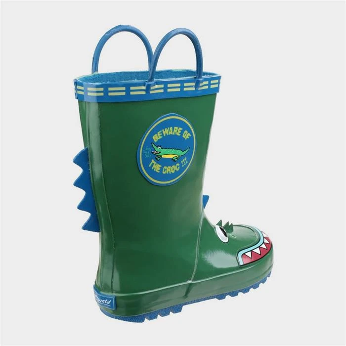 Cotswold Puddle Kids Green Crocodile Welly 4 Cotswold Puddle Kids Green Crocodile Welly - Image 2