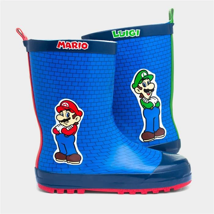 Super Mario Kids Blue Wellies 6 Super Mario Kids Blue Wellies - Image 4