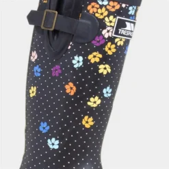 Trespass Samira Womens Black Floral Print Welly -UK Shoe Sales Store 799213 2 L05.20230306000637