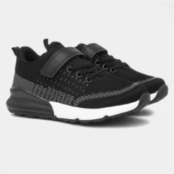 XL Exe Kids Black Easy Fasten Knitted Trainer -UK Shoe Sales Store 80079 2 L06.20230127000513