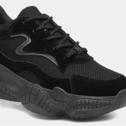 Truffle Bubble Womens Black Chunky Lace Trainer -UK Shoe Sales Store 809003 2 L05.20220324000743