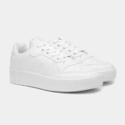 Truffle Oslo Womens White Lace Up Trainer -UK Shoe Sales Store 809023 2 L06.20230119000904