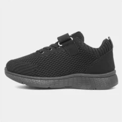XL Eden Kids Black Mesh Easy Fasten Trainer -UK Shoe Sales Store 820042 2 L03.20230127000206