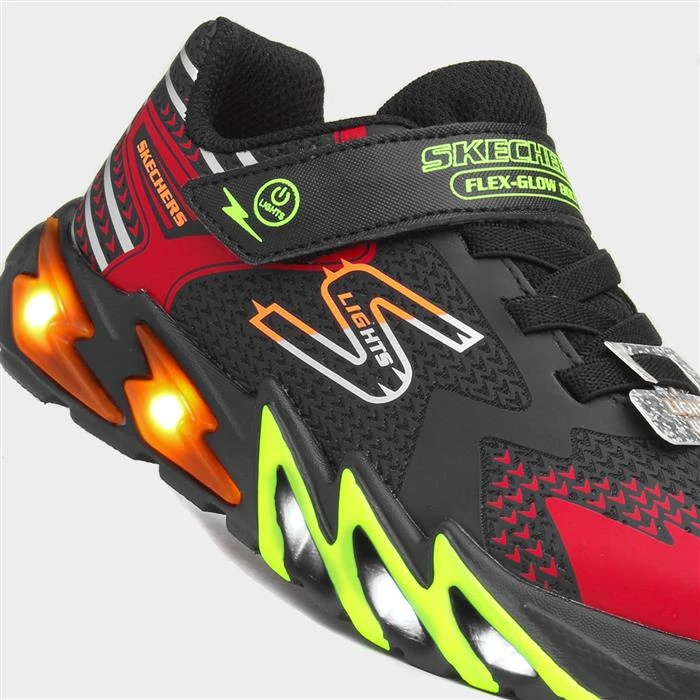 Skechers Flex-Glow Kids Black Light Up Trainer 6 Skechers Flex-Glow Kids Black Light Up Trainer - Image 4