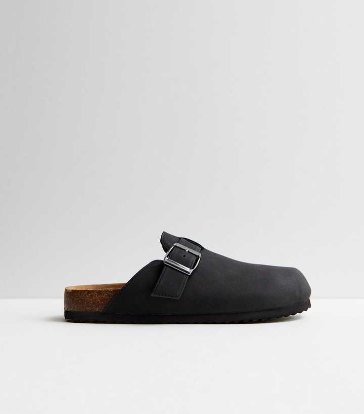 Front Page -UK Shoe Sales Store truffle black buckle footbed mule slippers